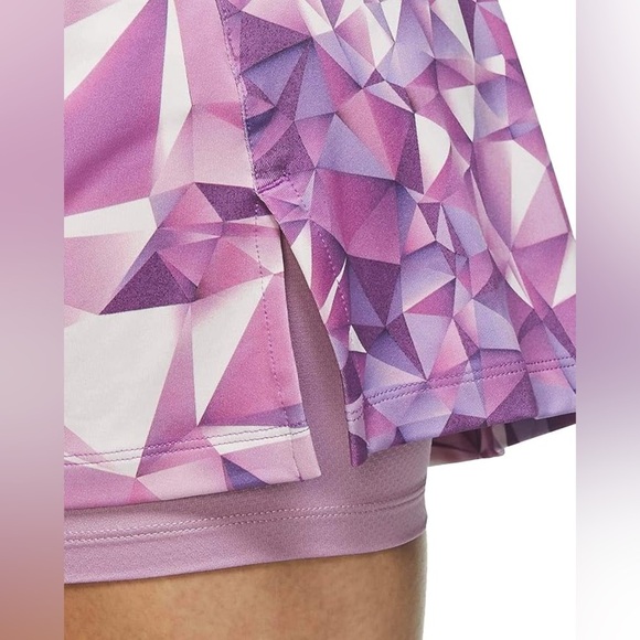 Nike Skort Women's Medium Purple Plum Victory 17" Printed Golf Skirt Mid-Rise - Picture 3 of 6